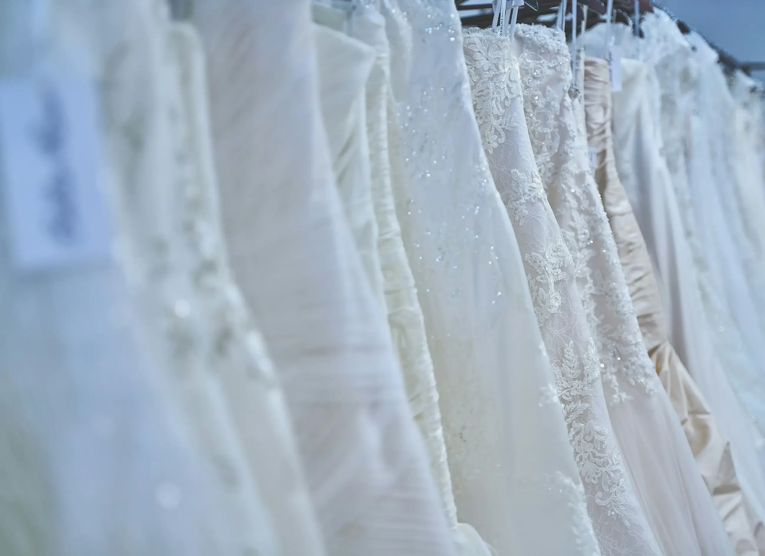 Bridal dresses on the rack