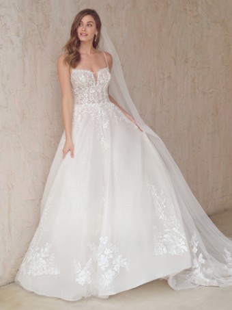 Maggie Sottero  Style CASEY (22MC926A01 - Unlined Bodice, Glitter Tulle 3) #0 default Ivory (gown with Natural Illusion) thumbnail