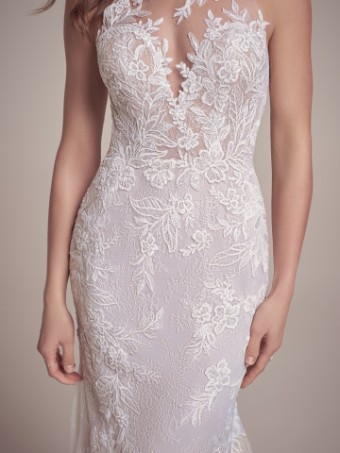 Maggie Sottero  Style KERN (22MT970A01 - Chantilly lace 1 ) #4 Ivory (gown with Natural Illusion) thumbnail