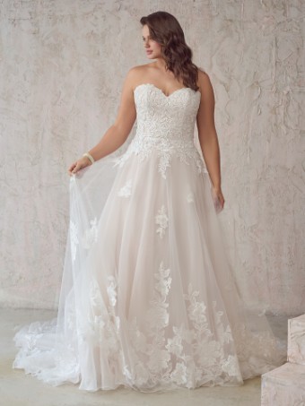Maggie Sottero  Style BRITNEY (22MC932A01 - Plunge Neckline, Glitter Tulle 3) #2 Ivory thumbnail
