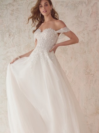 Maggie Sottero  Style ARTEMIS (22MS921A01 - Unlined Bodice, Glitter Tulle) #5 Ivory/Silver thumbnail