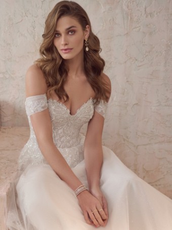 Maggie Sottero  Style ARTEMIS (22MS921A01 - Unlined Bodice, Glitter Tulle) #6 Ivory/Silver thumbnail