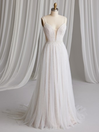Maggie Sottero  Style BETSY (23MB694A01 - patterned glitter tulle) #4 Ivory (gown with Natural Illusion) thumbnail