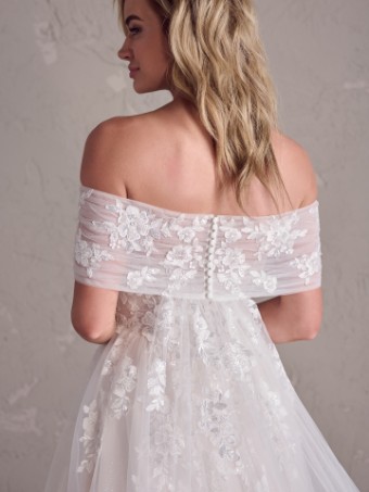 Rebecca Ingram Style VENTURA (24RS179A01 - Unlined Bodice, glitter tulle) #3 Ivory/Silver Accent thumbnail