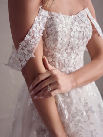 Rebecca Ingram Style VENTURA (24RS179A01 - Unlined Bodice, glitter tulle) #2 Ivory/Silver Accent thumbnail