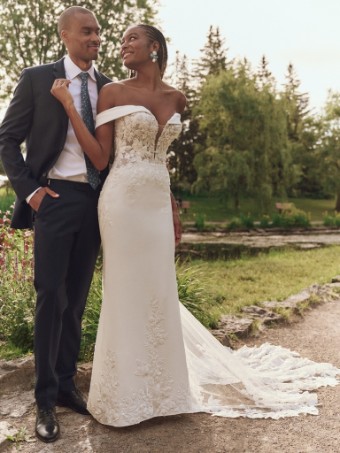 Maggie Sottero  Style YARA (25MK263A01 - Unlined bodice, Plunge) #0 default Ivory (gown with Natural Illusion) thumbnail