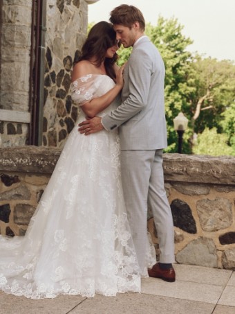 Maggie Sottero  Style SKYLAR (25MS283A01 - Unlined bodice; Plunge, Glitter tulle) #1 Ivory thumbnail