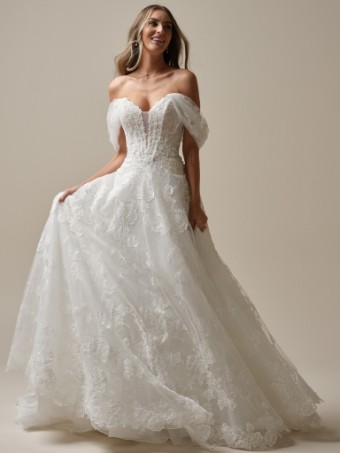 Maggie Sottero  Style SKYLAR (25MS283A01 - Unlined bodice; Plunge, Glitter tulle) #3 Ivory thumbnail