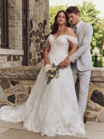 Maggie Sottero  Style SKYLAR (25MS283A01 - Unlined bodice; Plunge, Glitter tulle) #0 default Ivory thumbnail