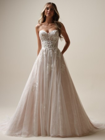 Rebecca Ingram Style JALISSA (25RC318A01 - Unlined bodice, Floral Overlace) #4 default Ivory thumbnail