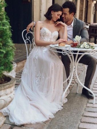Rebecca Ingram Style JALISSA (25RC318A01 - Unlined bodice, Floral Overlace) #0 default Ivory thumbnail
