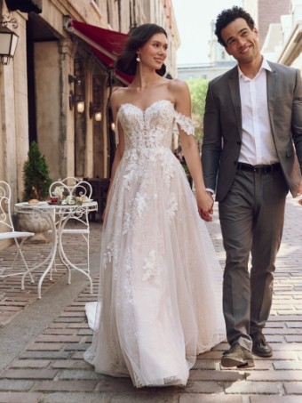 Rebecca Ingram Style JALISSA (25RC318A01 - Unlined bodice, Floral Overlace) #2 Ivory thumbnail
