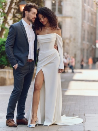 Rebecca Ingram Style KAILANI (25RB343A11 - No Slit) #1 Ivory (gown with Natural Illusion) thumbnail