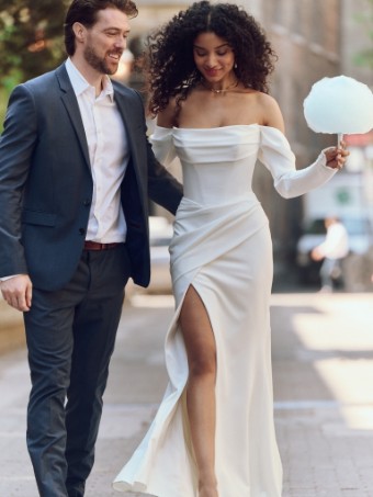 Rebecca Ingram Style KAILANI (25RB343A01 - Slit) #0 default Ivory (gown with Natural Illusion) thumbnail