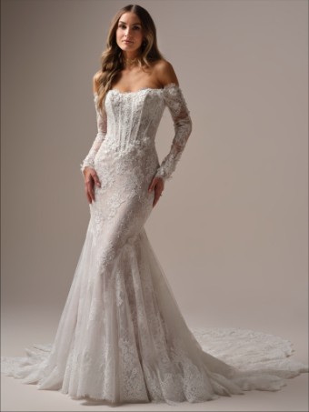 Maggie Sottero  Style TAKERA (25MB941A01 - Unlined bodice, Long Sleeves, Plain tulle) #0 default Ivory thumbnail