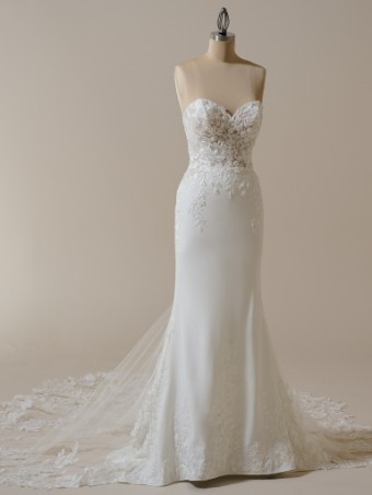 Maggie Sottero  Style YARA (25MK263A01 - Unlined bodice, Plunge) #1 Ivory (gown with Natural Illusion) thumbnail