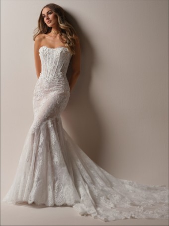 Maggie Sottero  Style TAKERA (25MB941A01 - Unlined bodice, Long Sleeves, Plain tulle) #4 Ivory thumbnail