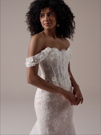 Maggie Sottero  Style TAKERA (25MB941A01 - Unlined bodice, Long Sleeves, Plain tulle) #1 Ivory thumbnail