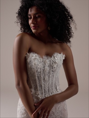 Maggie Sottero  Style TAKERA (25MB941A01 - Unlined bodice, Long Sleeves, Plain tulle) #5 Ivory thumbnail