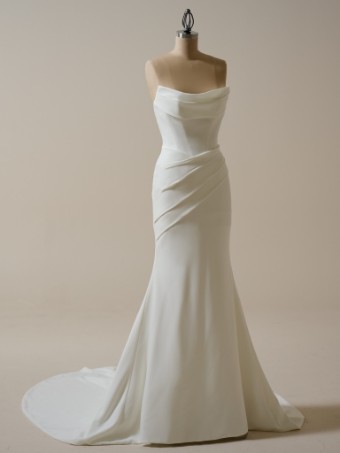 Rebecca Ingram Style KAILANI (25RB343A01 - Slit) - unlined back #0 default Ivory (gown with Natural Illusion) thumbnail