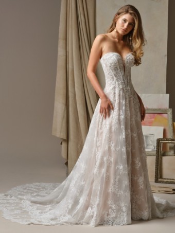 Maggie Sottero  Style LUCCA (26MB463A02 - Unlined bodice, PLAIN TULLE #1 default Ivory thumbnail