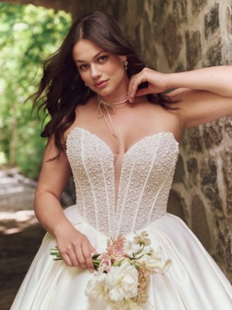 Maggie Sottero  Style TINA (25MS261B01 - No Plunge #2 Ivory (gown with Natural Illusion) thumbnail